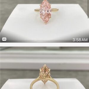 Fancy Pink Lab Diamond Marquise Ring